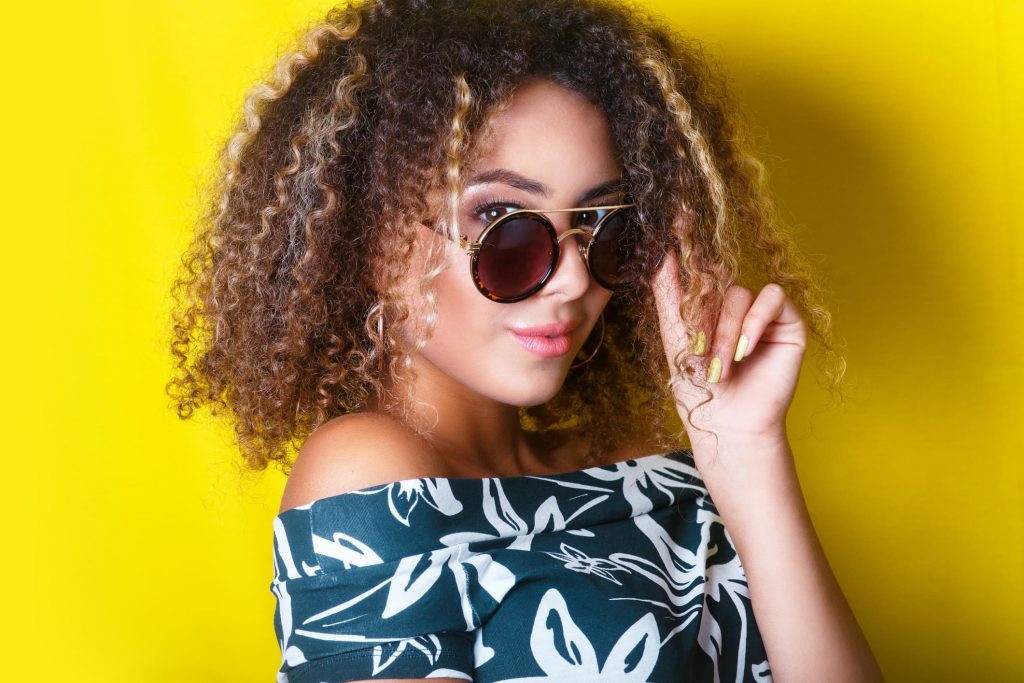 Young woman wearing sunglasses