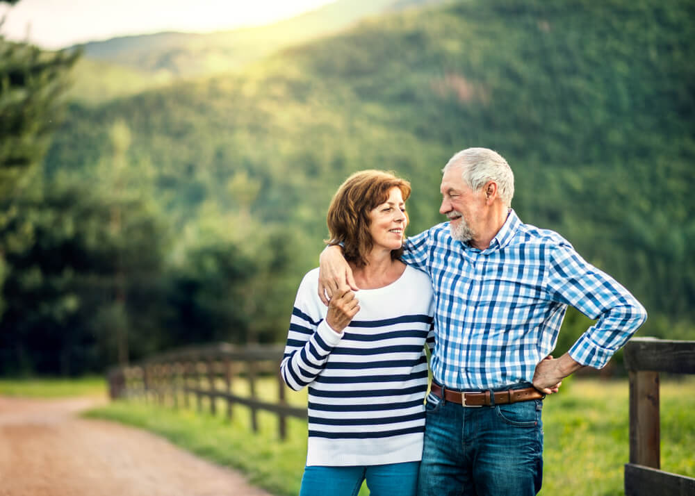 Senior couple happy outdoors